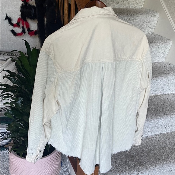 Thread & Supply Cream Corduroy Button-Up Shacket - Picture 4 of 10